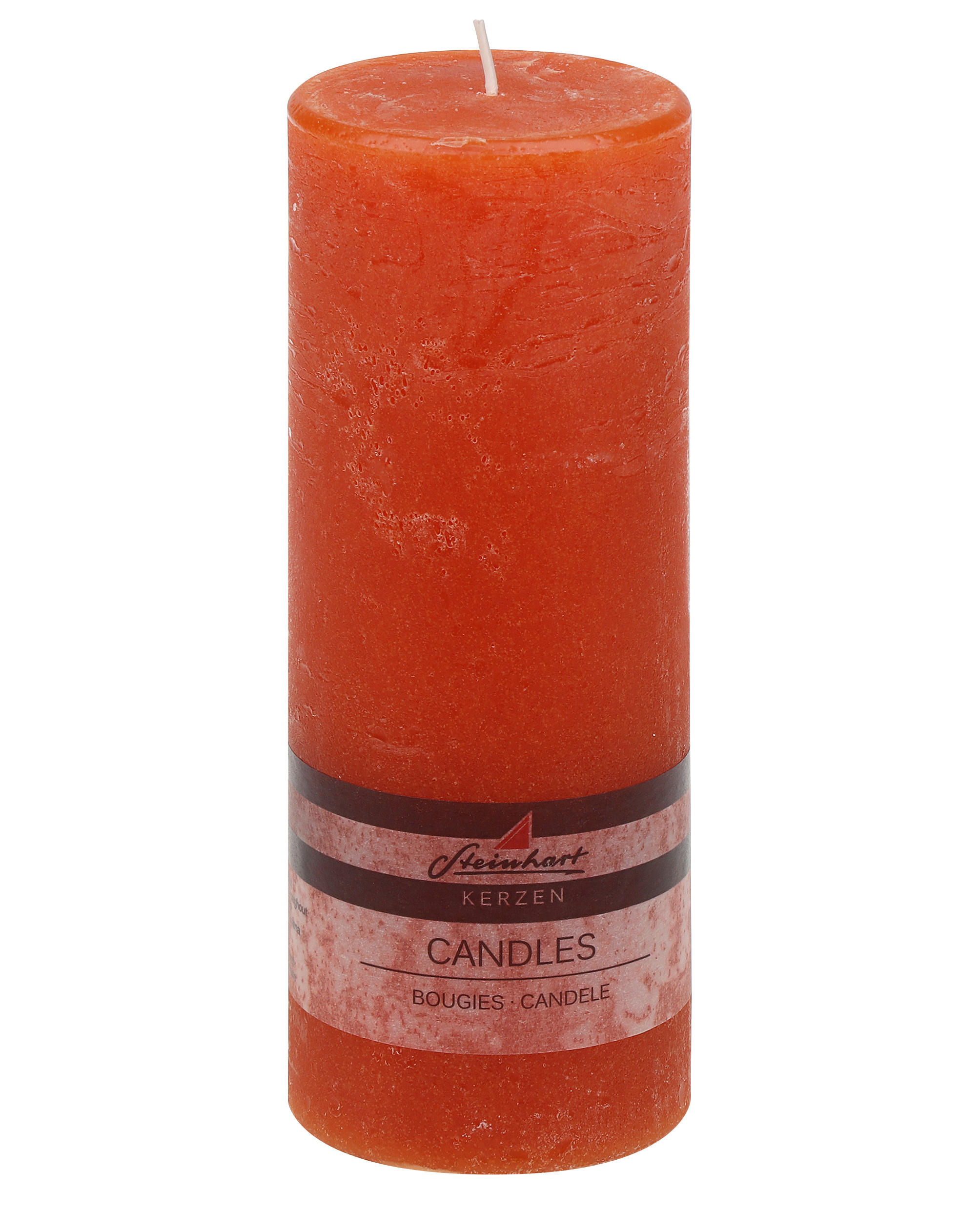 STUMPENKERZE  - Dunkelorange, Basics, Naturmaterialien (7,8/20,0cm)
