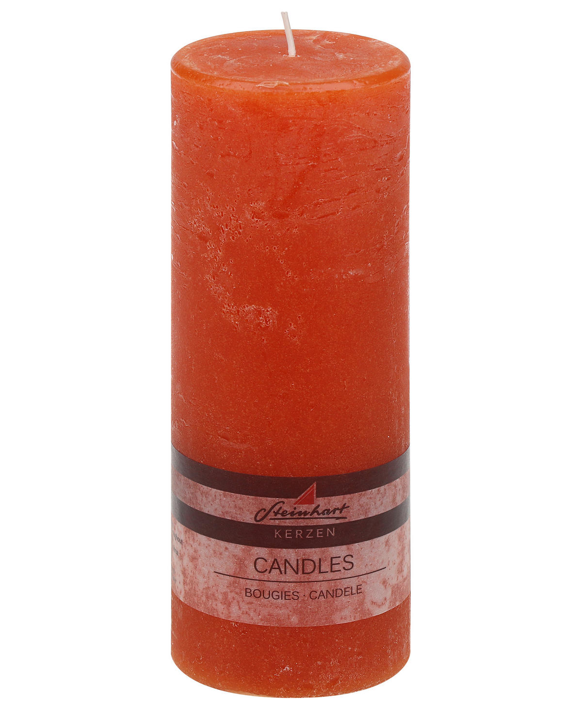 STUMPENKERZE  - Dunkelorange, Basics, Naturmaterialien (7,8/20,0cm) - Steinhart