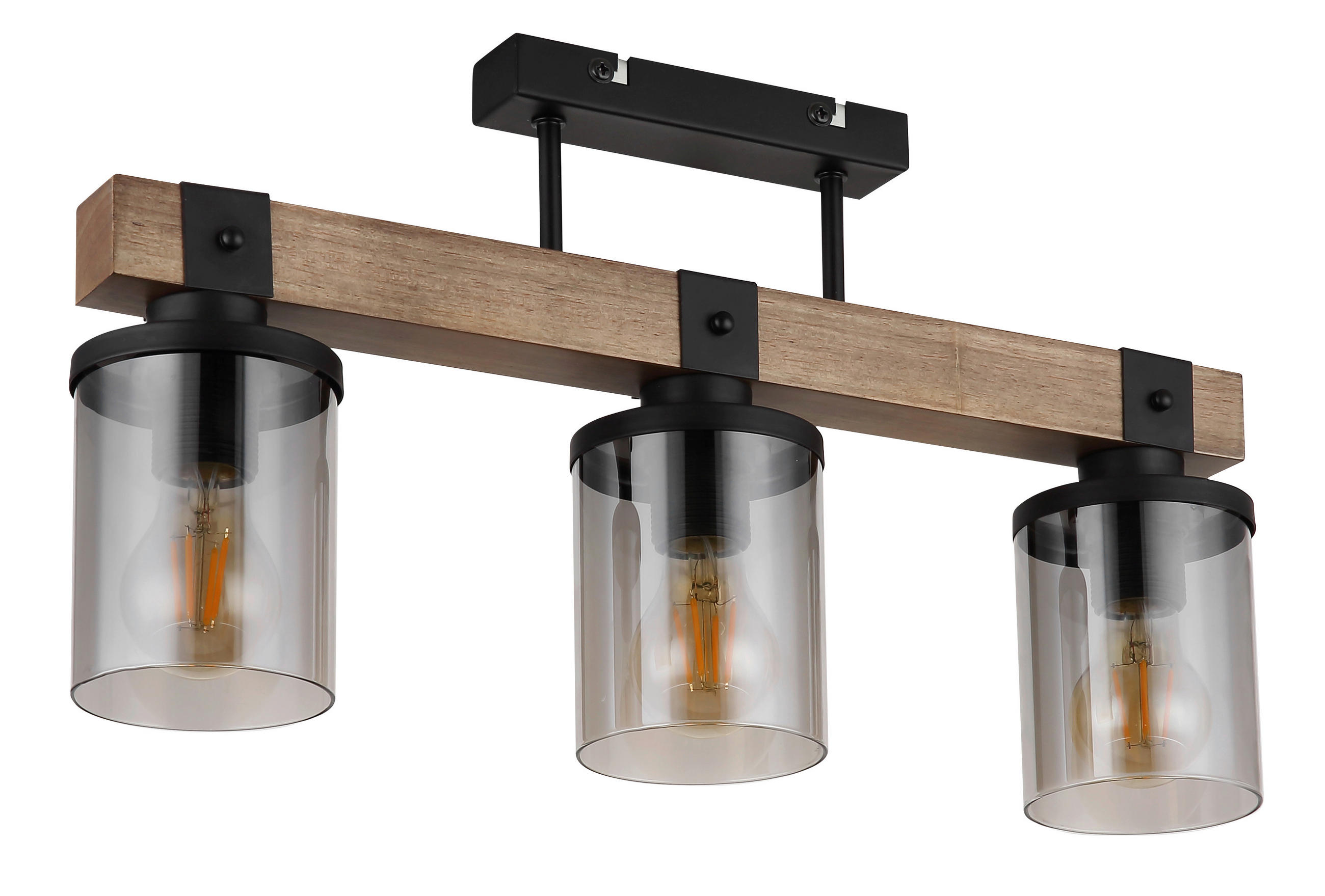 TAKLAMPA Lila 52/10/28.6 cm  - grå/svart, Natur, metall/trä (52/10/28.6cm) - Globo