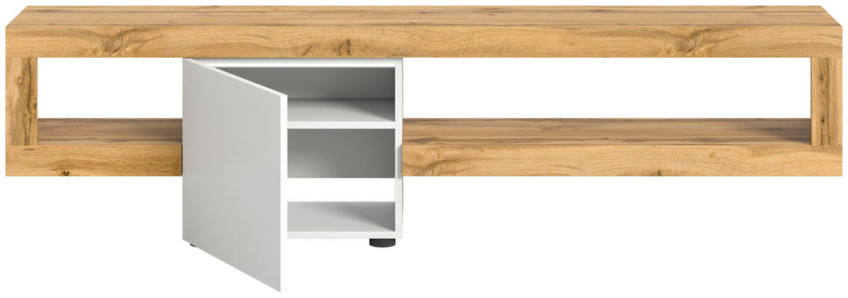 LOWBOARD  in 190/51/30 cm  - Eichefarben/Schwarz, Design, Holzwerkstoff/Kunststoff (190/51/30cm) - MID.YOU