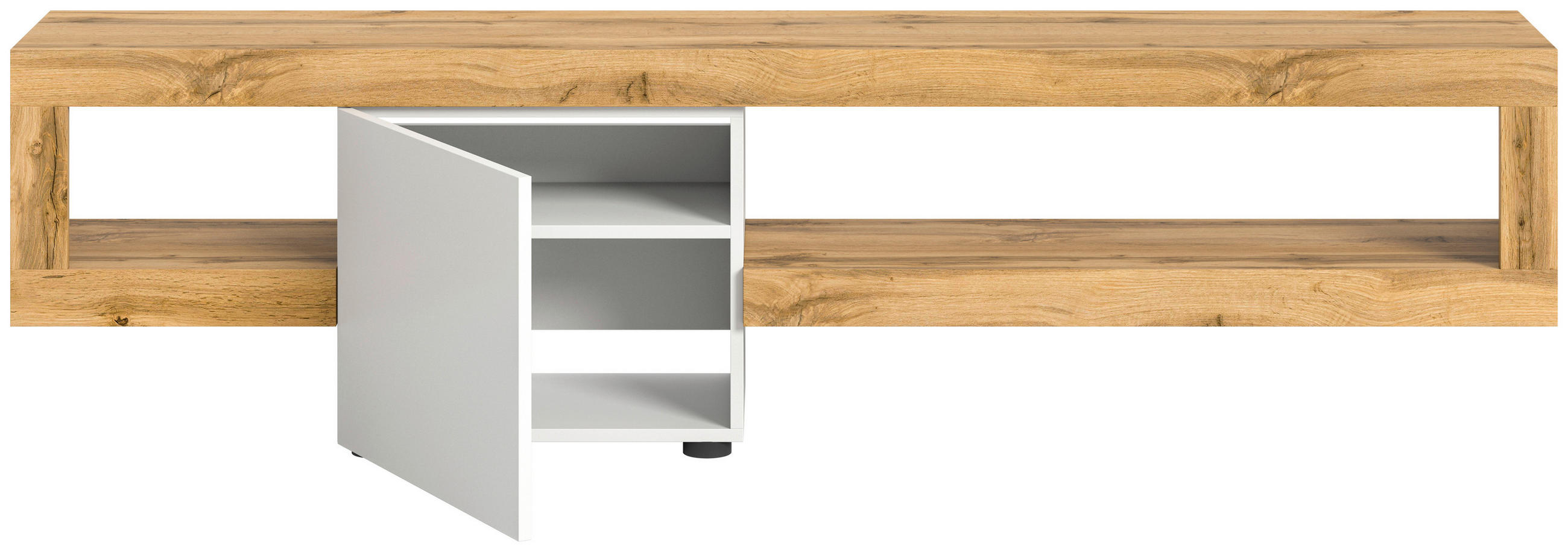 Thumbnail - Mid.you Lowboard, Weiß, Eiche, Holzwerkstoff, 190x51x30 cm, FSC Mix, Wohnzimmer, Wohnwände, Lowboards