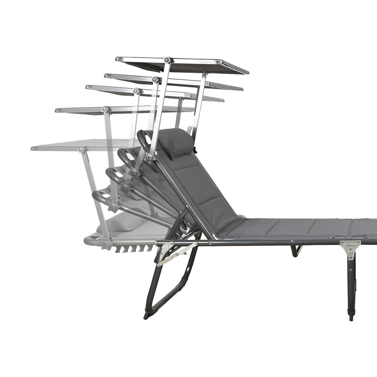 GARTENLIEGE 70/36/200 cm  - Dunkelgrau/Anthrazit, Basics, Textil/Metall (70/36/200cm) - Modante