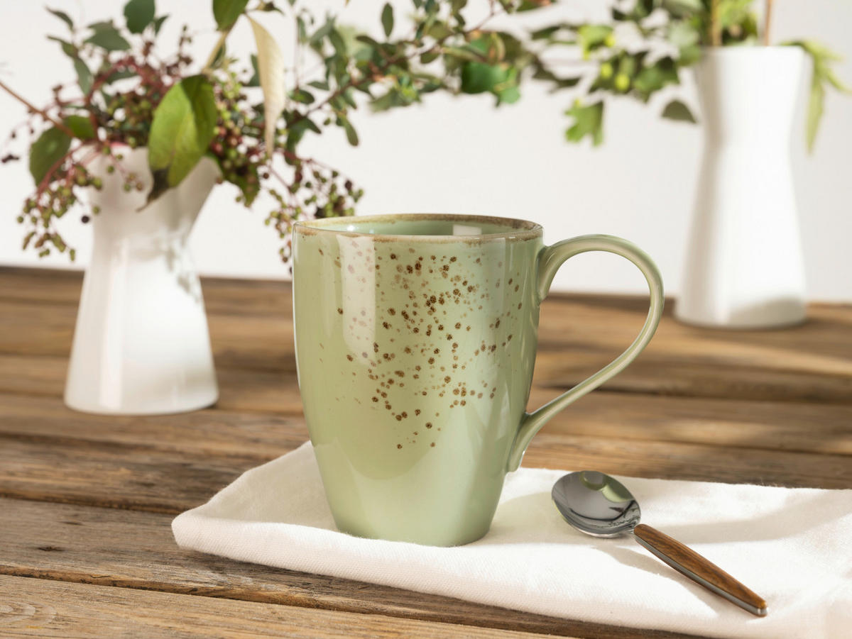 KAFFEEBECHERSET 6-teilig  - Grün, Trend, Keramik (300ml) - Creatable