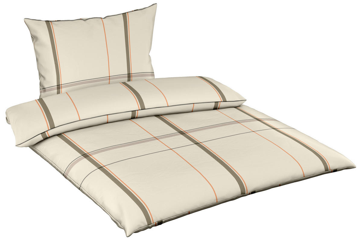 ÁGYNEMŰHUZAT-GARNITÚRA 140/200 cm  - sötétnarancs/olívazöld, Basics, textil (140/200cm) - Fleuresse