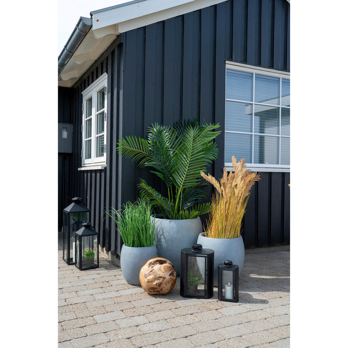 KUNSTPFLANZE Palme 175 cm  - Schwarz/Grün, Basics, Kunststoff (175cm)