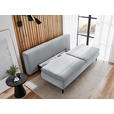 BOXSPRINGSOFA Flachgewebe Grauweiß  - Grauweiß/Schwarz, KONVENTIONELL, Textil/Metall (204/93/100cm) - Novel