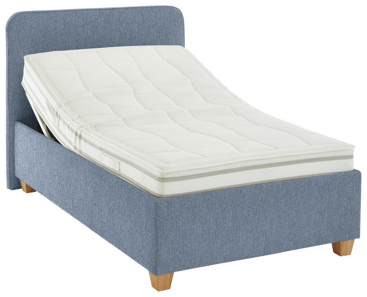 POLSTERBETT 120/200 cm  in Blau  - Blau/Weiss, Konventionell, Holz/Textil (120/200cm) - Beldomo - Sleep