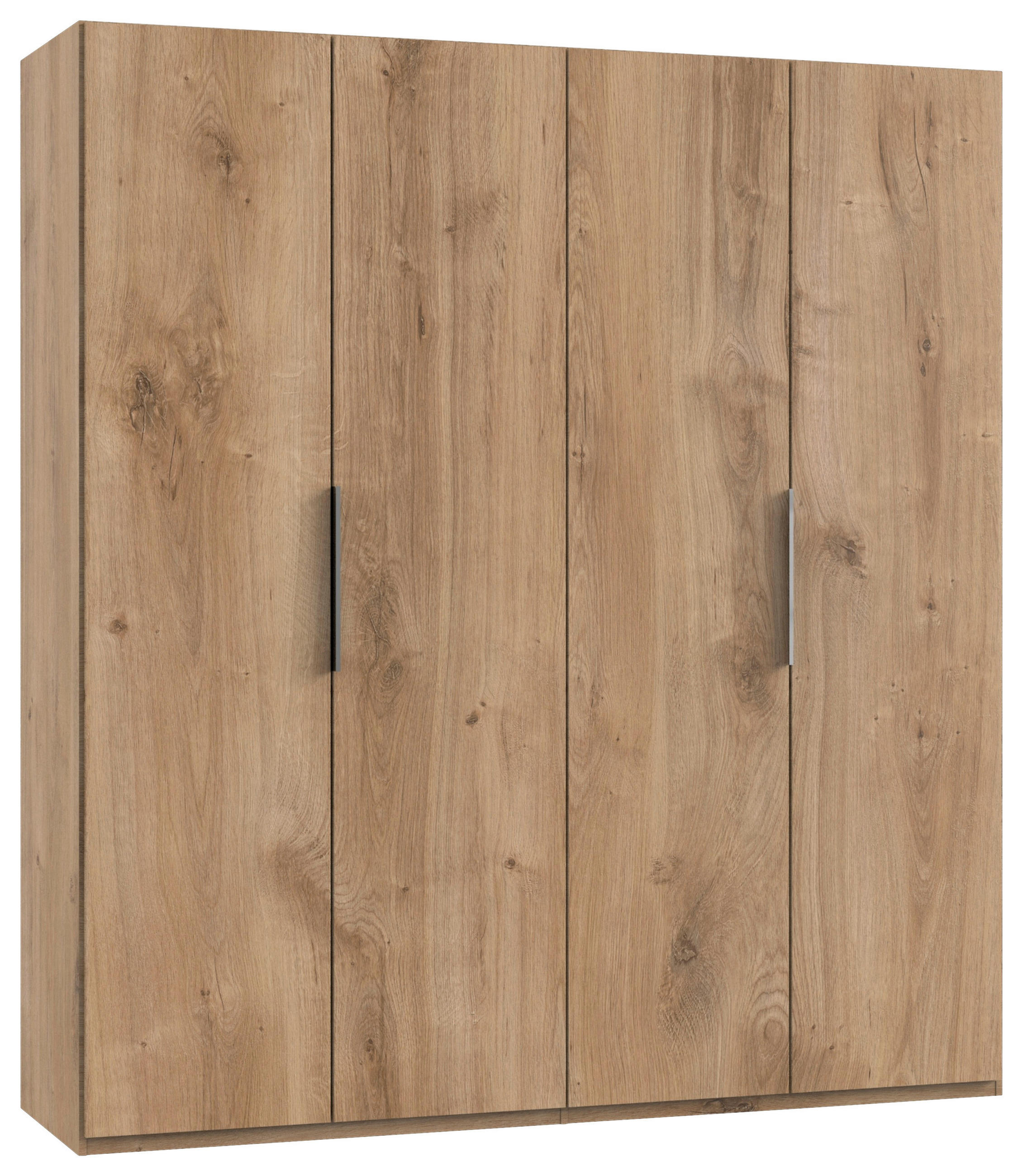DREHTÜRENSCHRANK 200/216/58 cm,  in Eichefarben, 4 Tür(en)  - Chromfarben/Eichefarben, MODERN, Holzwerkstoff (200/216/58cm) - MID.YOU