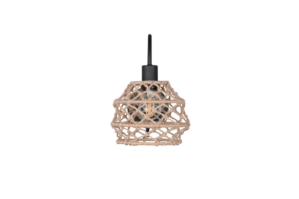 VÄGGLAMPA Hive 30,5/32/20 cm   - svart/naturfärgad, Natur, metall/textil (30,5/32/20cm)