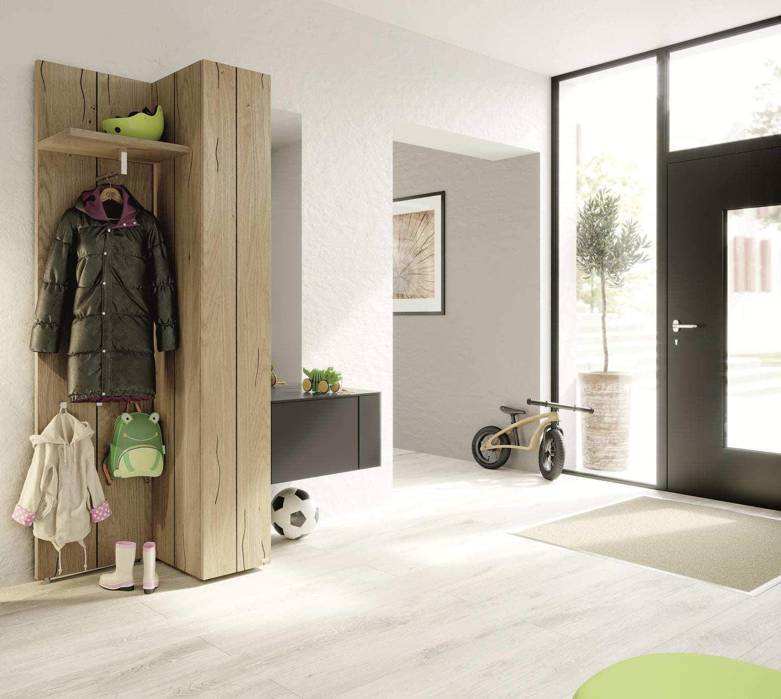 GARDEROBE Eichefarben, Grau - Einrichtungsbeispiel