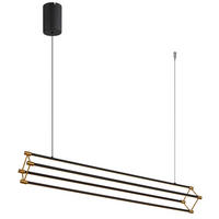 LED-HÄNGELEUCHTE 104/16,2/150 cm    - Goldfarben/Schwarz, Design, Kunststoff/Metall (104/16,2/150cm) - Globo