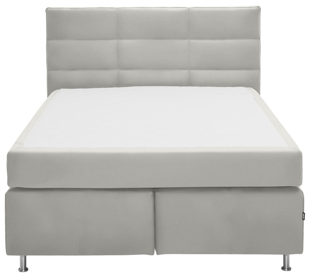 BOXSPRINGBETT 140/200 cm  in Weiss  - Weiss/Alufarben, Konventionell, Textil/Metall (140/200cm) - Dieter Knoll
