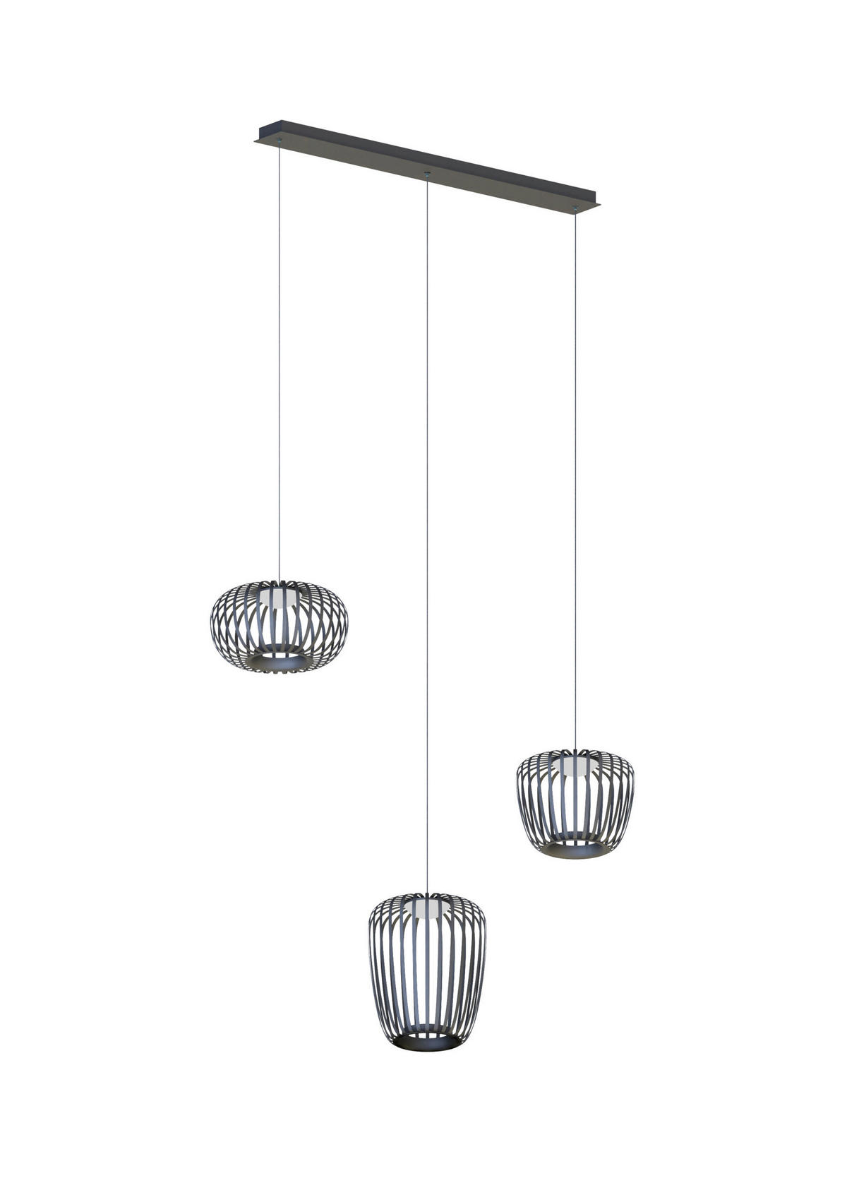 LED-HÄNGELEUCHTE 90/8/150 cm  - Schwarz, Design, Metall (90/8/150cm)