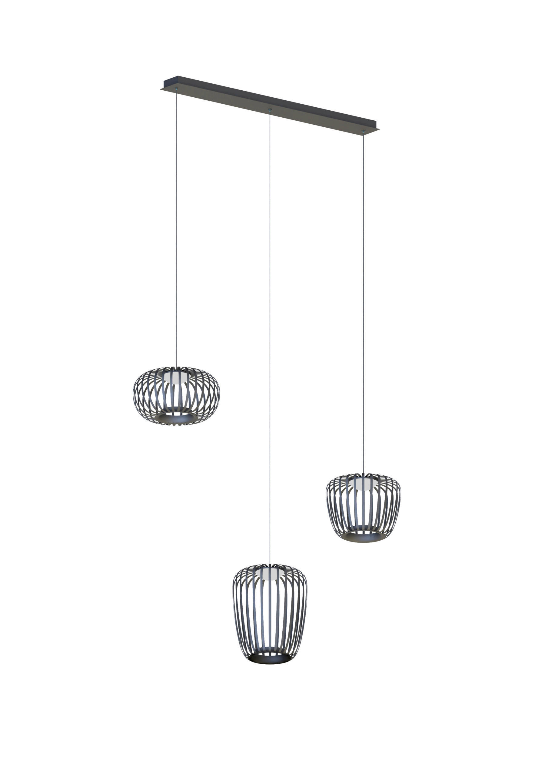 Eglo Led-Hängeleuchte Cenicientos Schwarz 8x150x90 cm