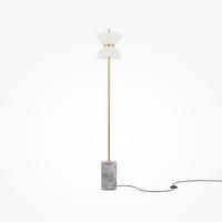 GOLVLAMPA 22/145 cm    - grå/guldfärgad, Modern, metall/sten (22/145cm) - MAYTONI