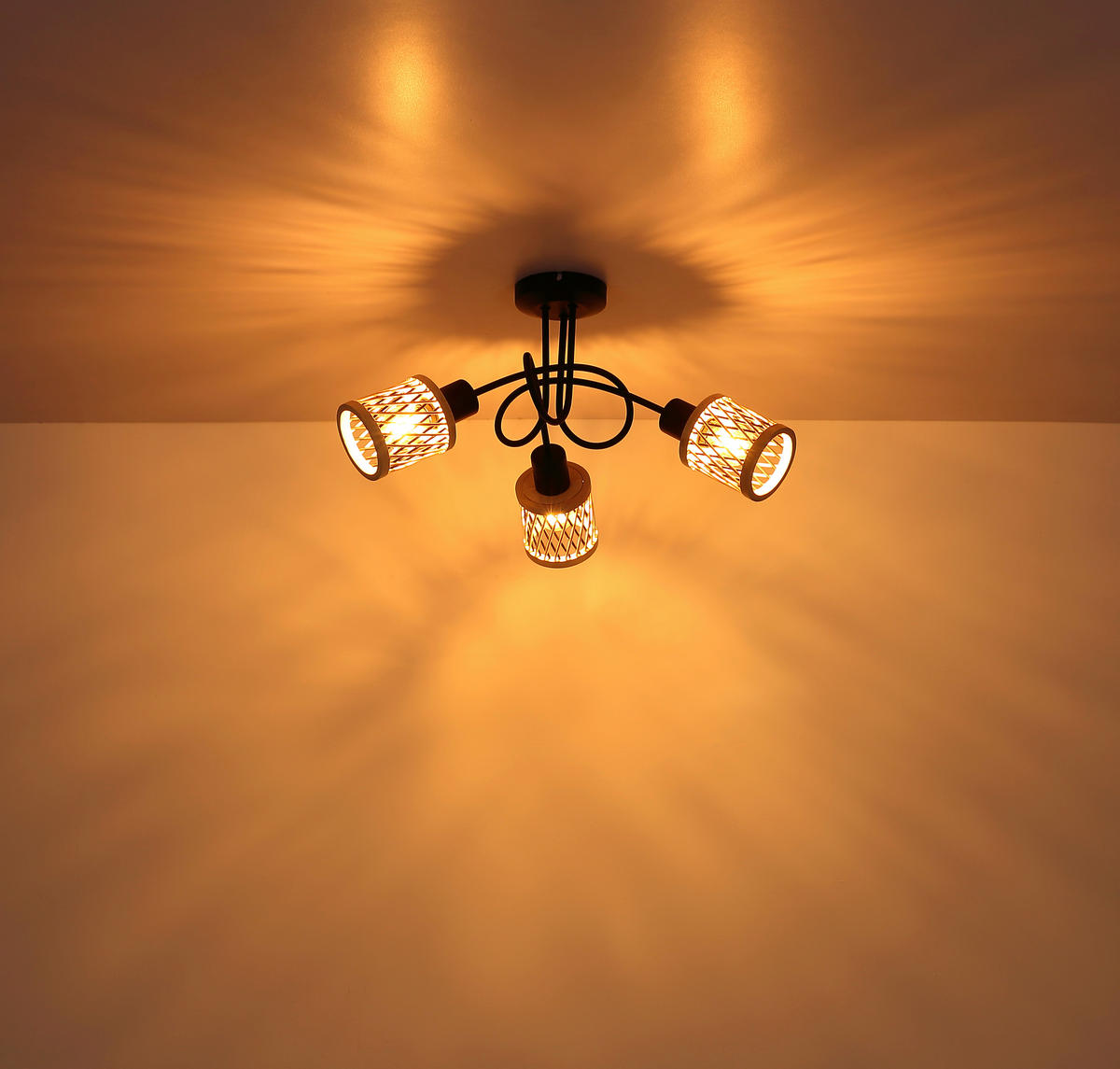 DECKENLEUCHTE  40/26 cm    - Schwarz/Grau, Design, Glas/Metall (40/26cm) - Globo