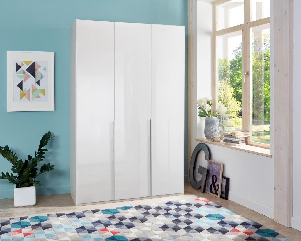 ORMAR SA KLASIČNIM VRATIMA bela  135/236/58 cm  - boja aluminijuma/bela, Dizajnerski, metal/pločasti materijal (135/236/58cm) - Novel