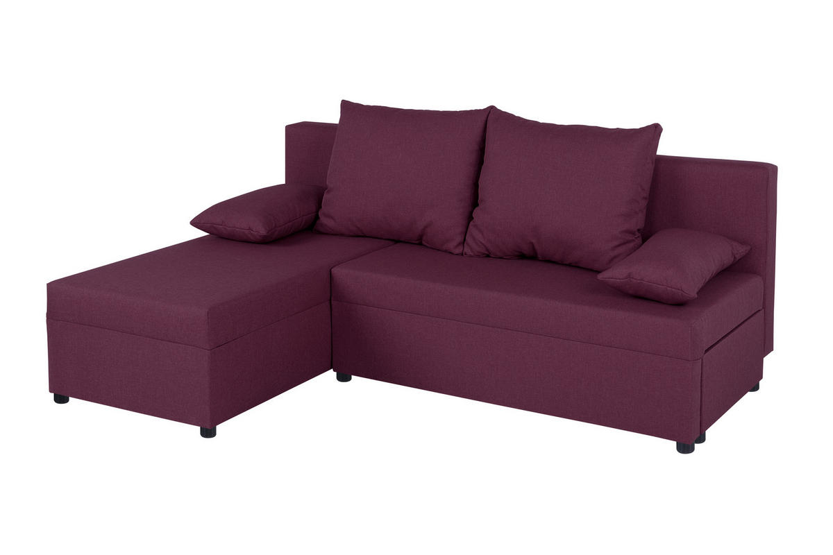 ECKSOFA Lila  - Lila/Schwarz, Design, Kunststoff/Textil (195/147cm) - P & B