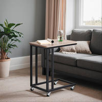 BEISTELLTISCH 50/35/59,5 cm Schwarz, Greige quadratisch  - Greige/Schwarz, MODERN, Holzwerkstoff/Metall (50/35/59,5cm) - MID.YOU