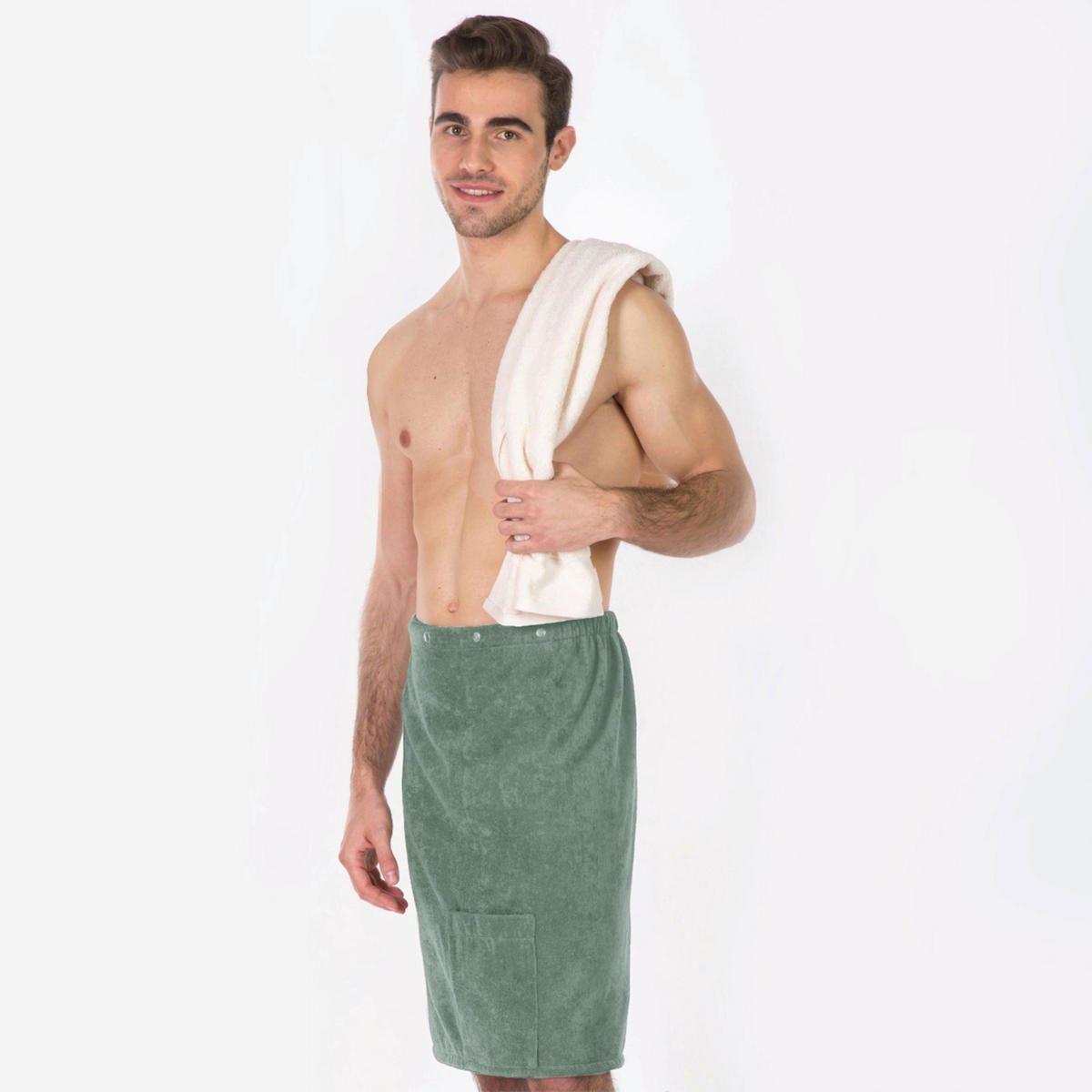 SAUNAKILT 60/120 cm Sauna  - Salbeigrün, Basics, Textil (60/120cm) - Esposa