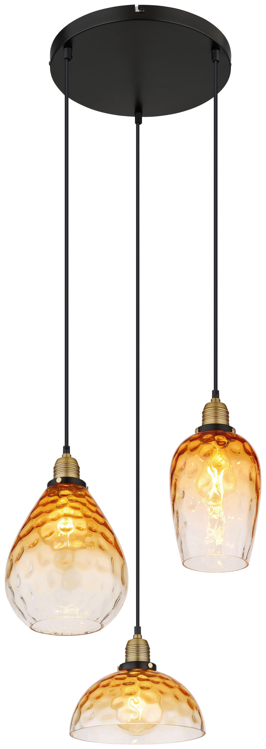 HÄNGELEUCHTE 46/150 cm  - Klar/Messingfarben, KONVENTIONELL, Glas/Metall (46/150cm)