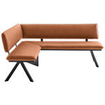 ECKBANK 140/180 cm  in Schwarz, Cognac  - Cognac/Schwarz, MODERN, Textil/Metall (140/180cm) - Cantus