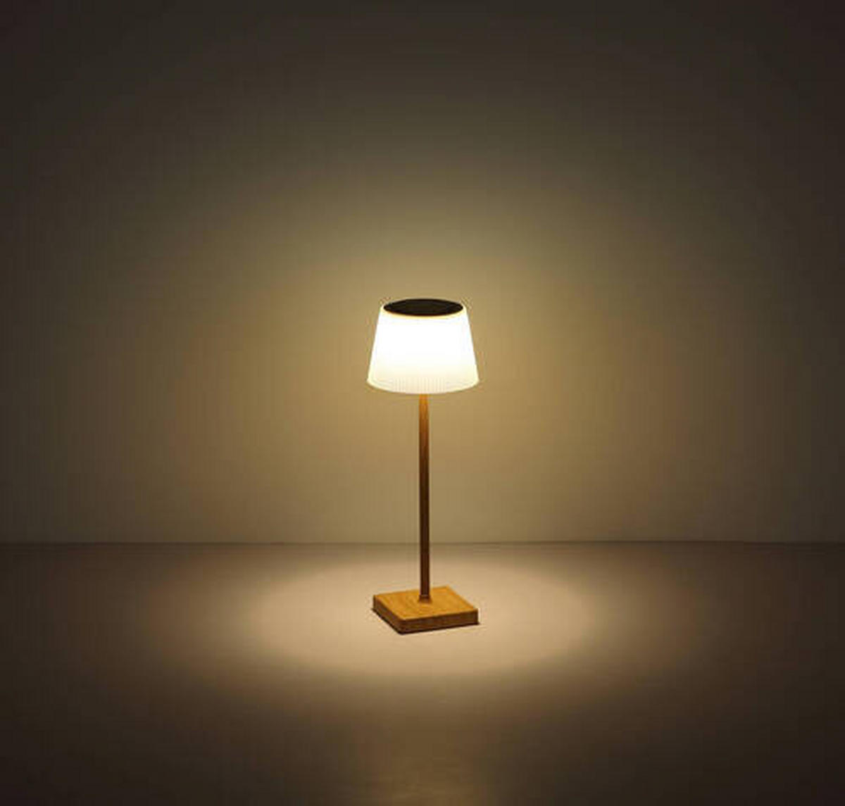 AKKU-TISCHLEUCHTE - Schwarz/Braun, Design, Kunststoff/Metall (13/38cm) - Globo