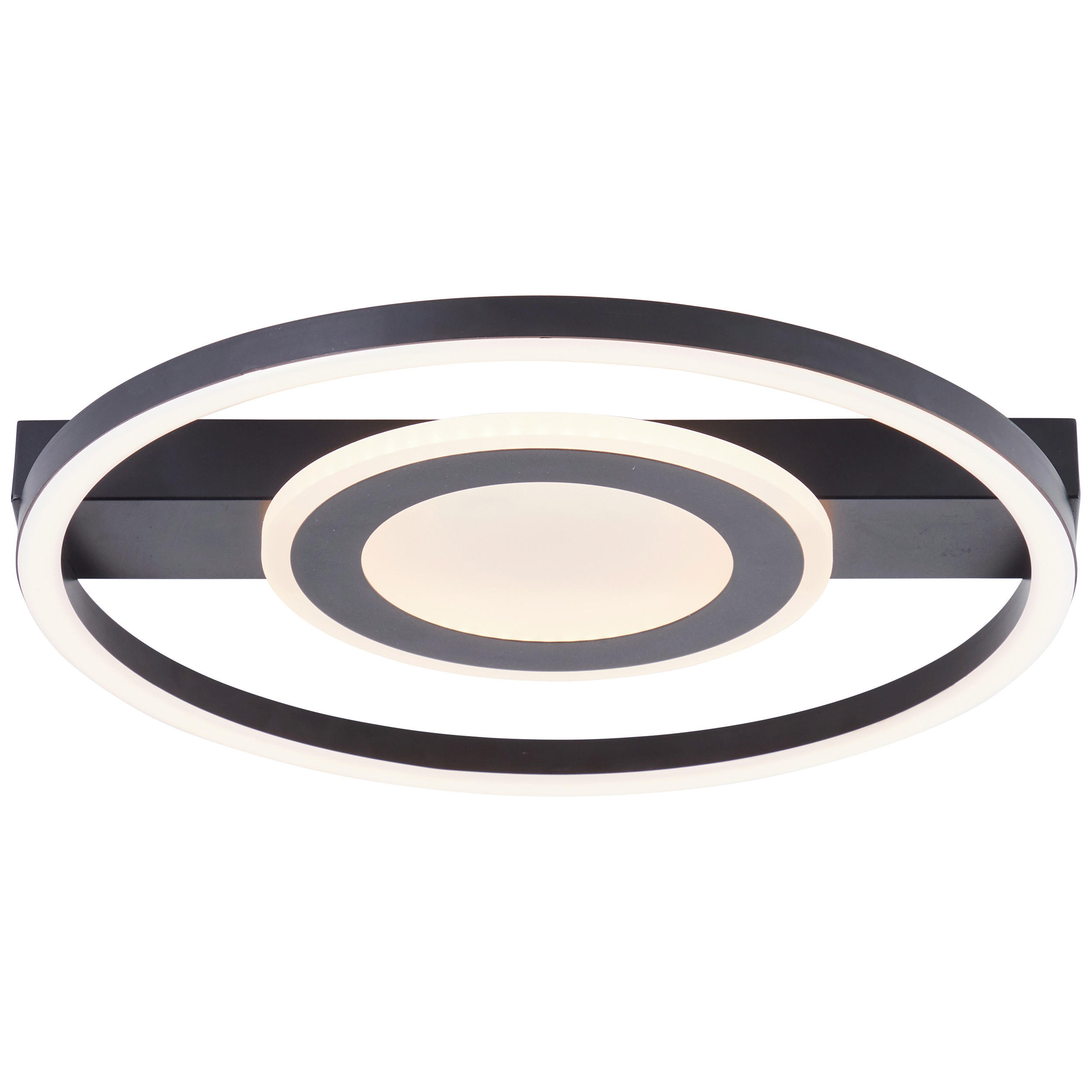 STROPNÍ LED SVÍTIDLO, 5/37/37 cm - černá, Basics, kov/plast (5/37/37cm)