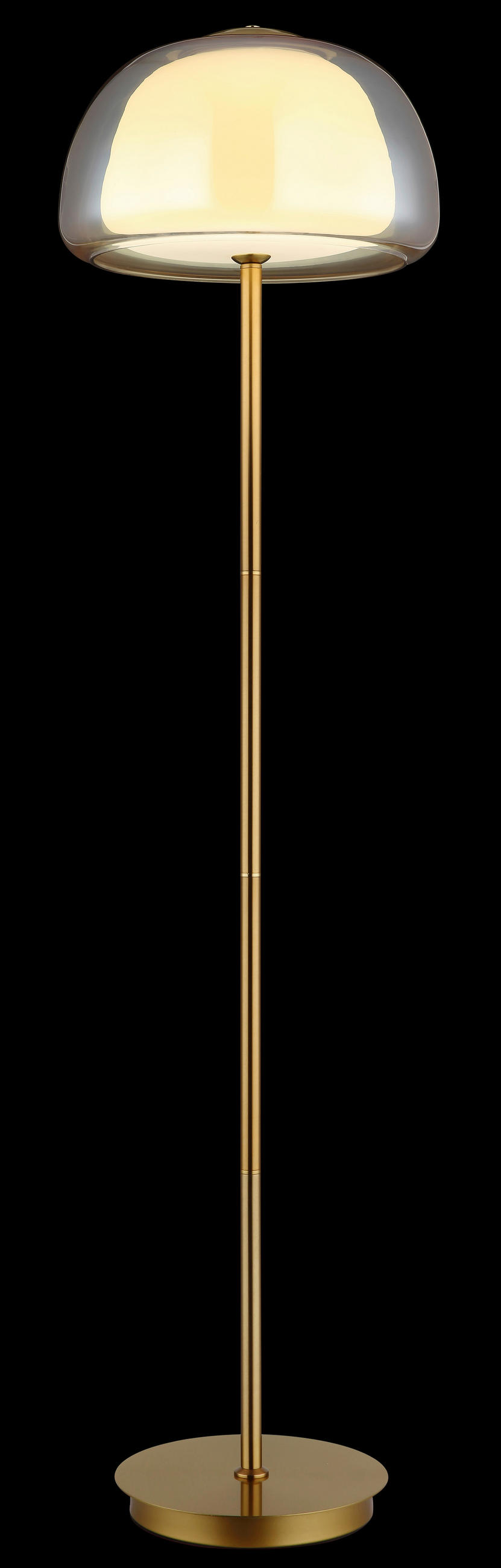 LED-STEHLEUCHTE 38/150 cm    - Goldfarben/Bernsteinfarben, Design, Glas/Kunststoff (38/150cm) - Globo