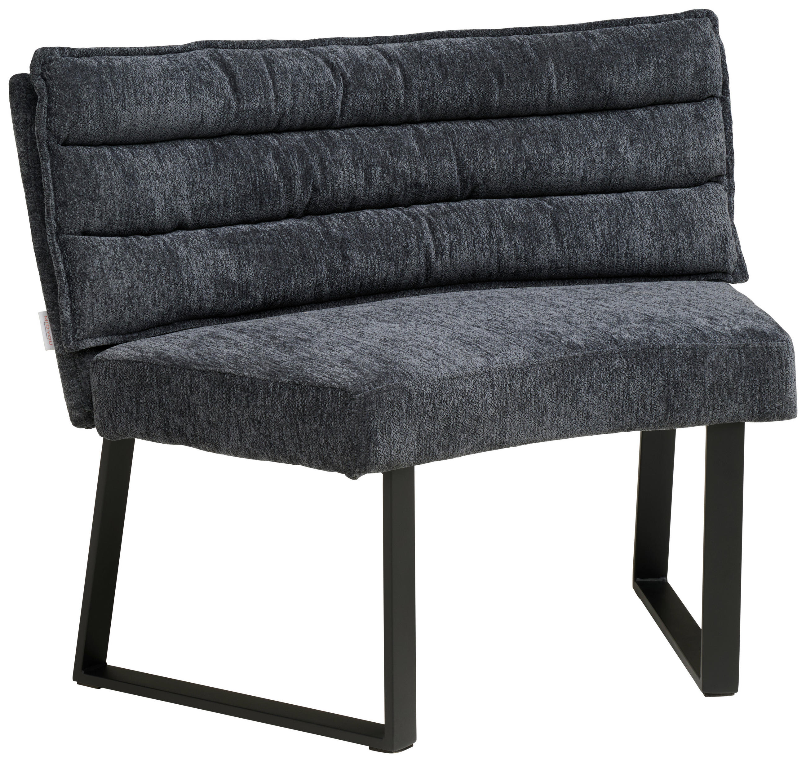 SITZBANK Metall, Textil Grau  - Schwarz/Grau, Modern, Textil/Metall (108/82/60cm) - Livetastic