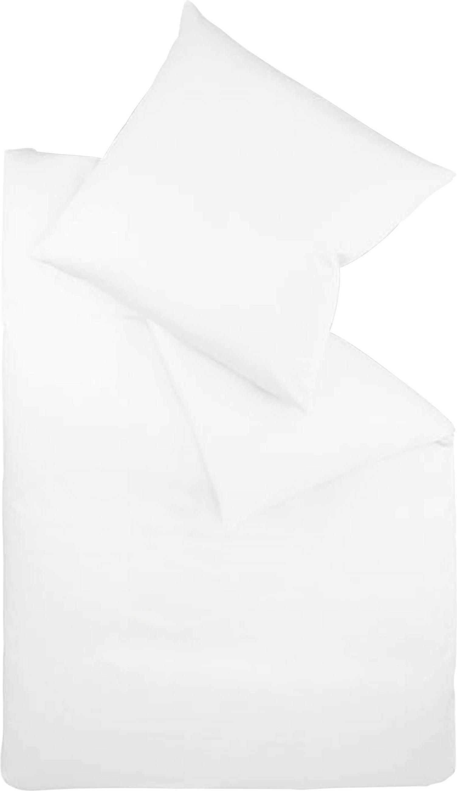 BETTWÄSCHE 155/220 cm Makosatin  - Weiß, Basics, Textil (155/220cm) - Fleuresse