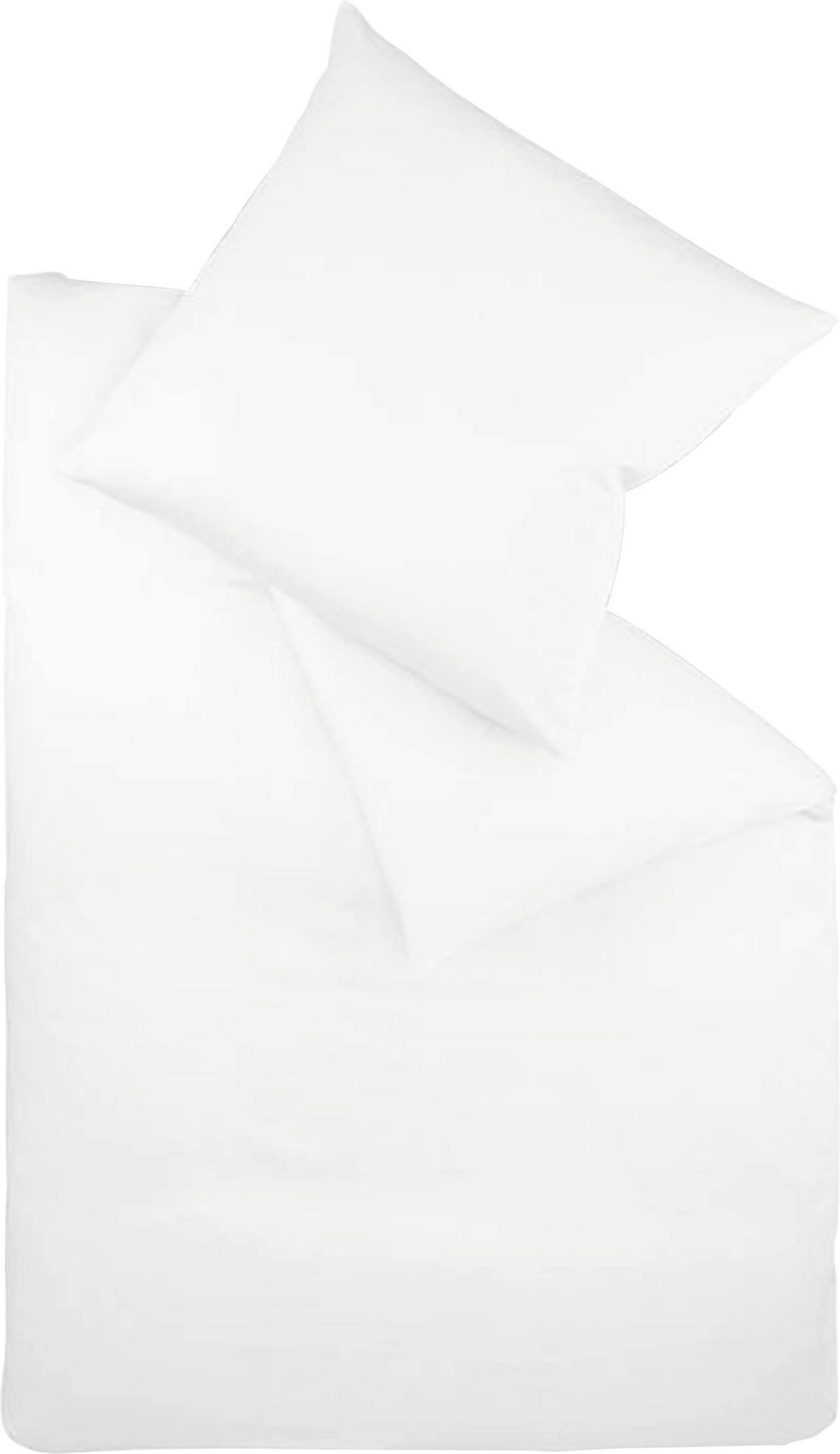 BETTWÄSCHE Makosatin 155/220 cm  - Weiß, Basics, Textil (155/220cm) - Fleuresse
