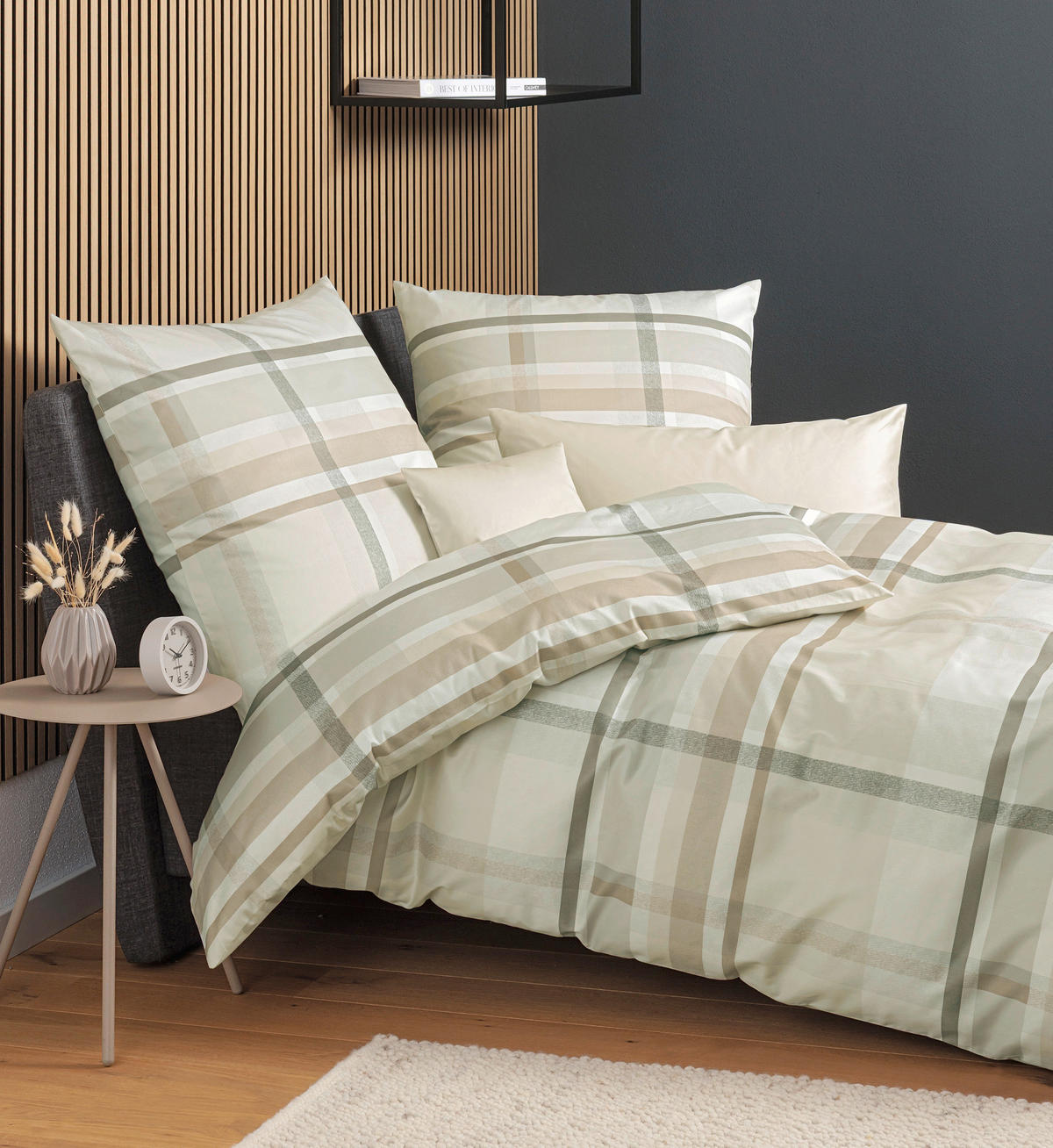 BETTWÄSCHE 2-teilig Makosatin 155/200 cm  - Beige, Design, Textil (155/200cm) - Janine