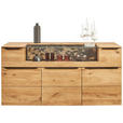 SIDEBOARD Eichefarben  180/90,5/47,1 cm  - Eichefarben/Schwarz, Natur, Glas/Holz (180/90,5/47,1cm) - Valnatura