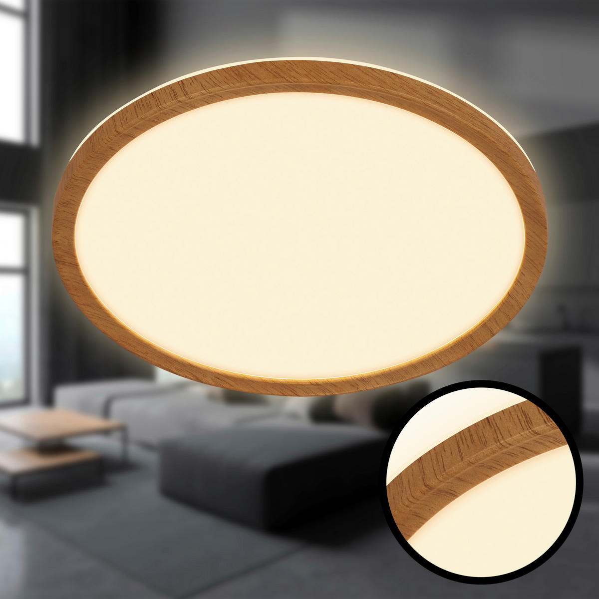 LED-PANEEL Tava Wood 29/3 cm   - Eichefarben, Basics, Kunststoff (29/3cm)