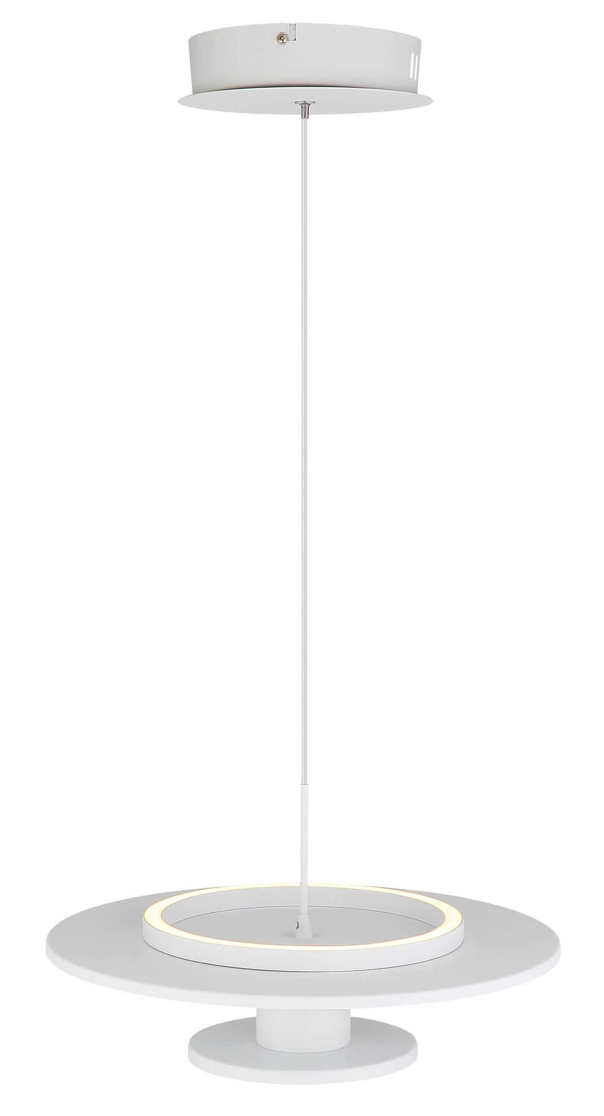 ZÁVĚSNÉ LED SVÍTIDLO, 38/150 cm  - bílá/světle šedá, Basics, kov/textil (38/150cm) - Globo