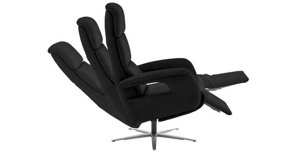 RELAXSESSEL in Leder Schwarz  - Edelstahlfarben/Schwarz, Design, Leder/Metall (76/119/86cm) - Dieter Knoll
