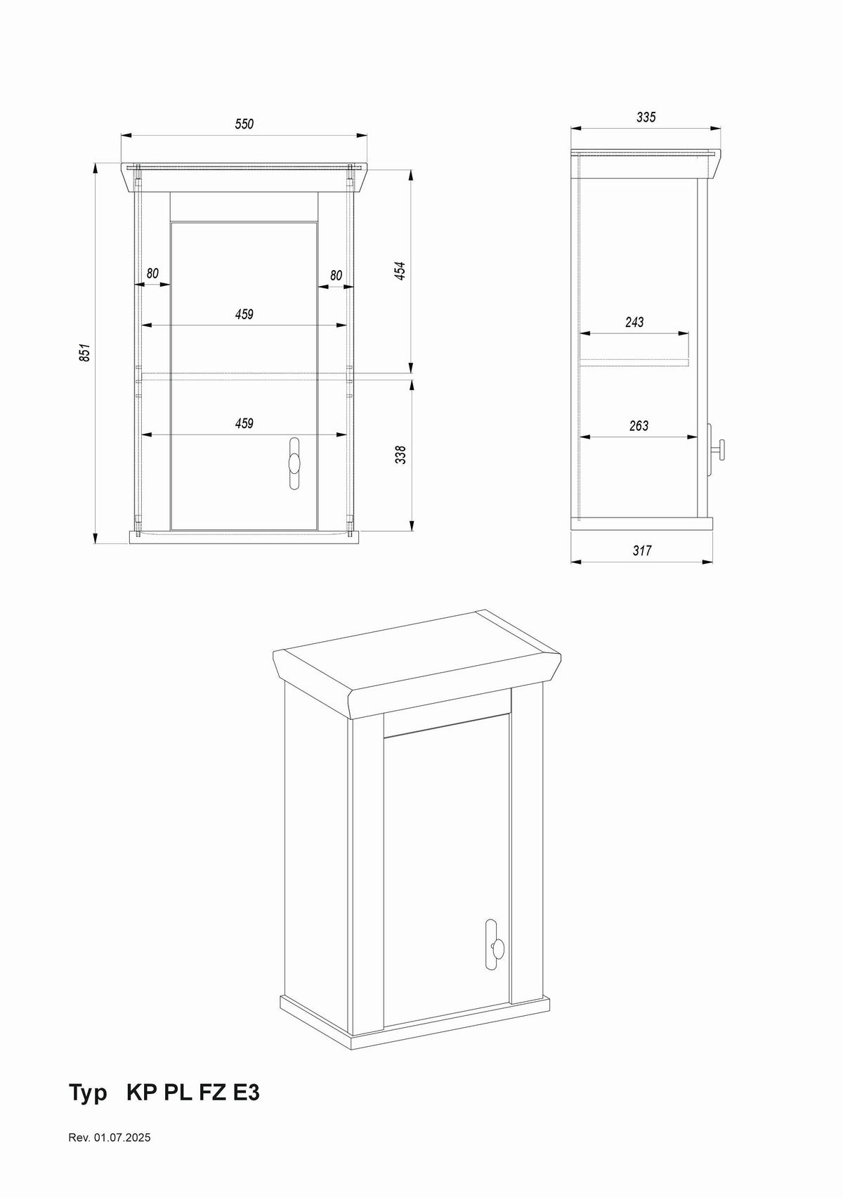 KÜCHENOBERSCHRANK 55/85/34 cm  in Weiß, Pinienfarben  - Schwarz/Weiß, Trend, Holzwerkstoff/Metall (55/85/34cm) - MID.YOU