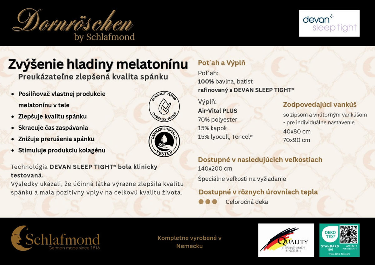 GANZJAHRESDECKE  Dornröschen 140/200 cm  - Basics, Textil (140/200cm) - Schlafmond