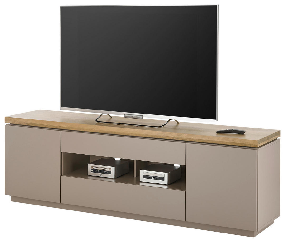 LOWBOARD Palamos  in 173/57/40 cm  - Naturfarben/Grau, Basics, Holz/Holzwerkstoff (173/57/40cm)