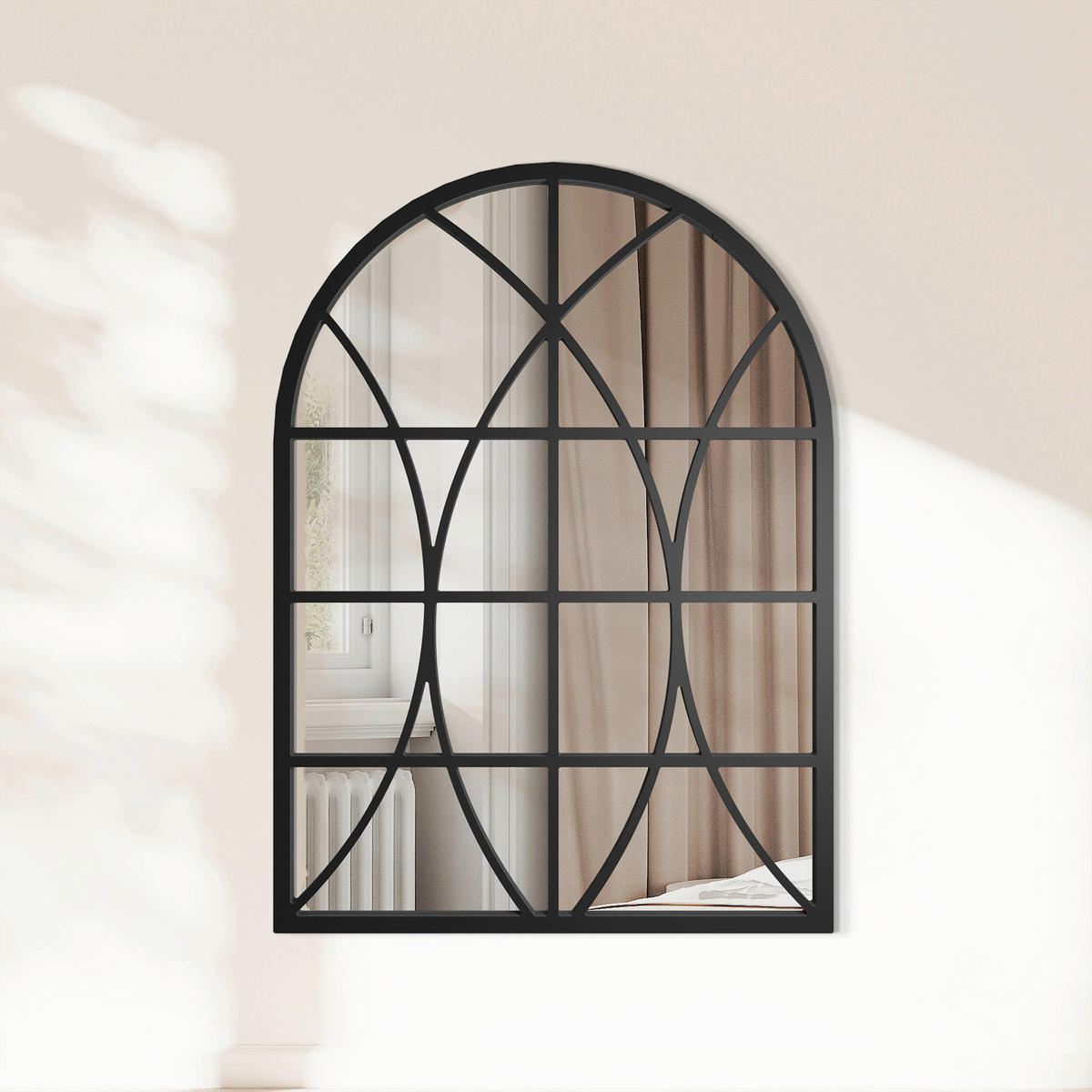 DEKOSPIEGEL  69/95 cm   in Freiform  - Schwarz, Basics, Glas/Holz (69/95cm)