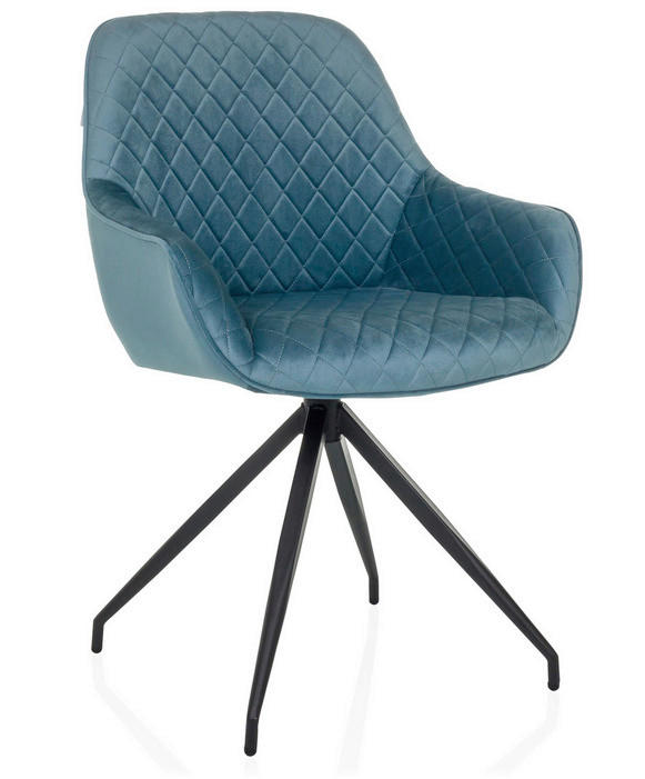 Thumbnail - Mid.you Armlehnstuhl, Blaugrau, Textil, X-Form, 58x87x57 cm, gepolsterte Armlehnen, Stühle