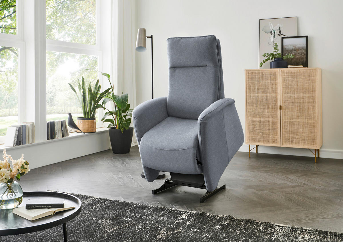 FERNSEHSESSEL in Chenille Hellblau  - Hellblau, Konventionell, Textil (79/114/87-176cm) - Valdera