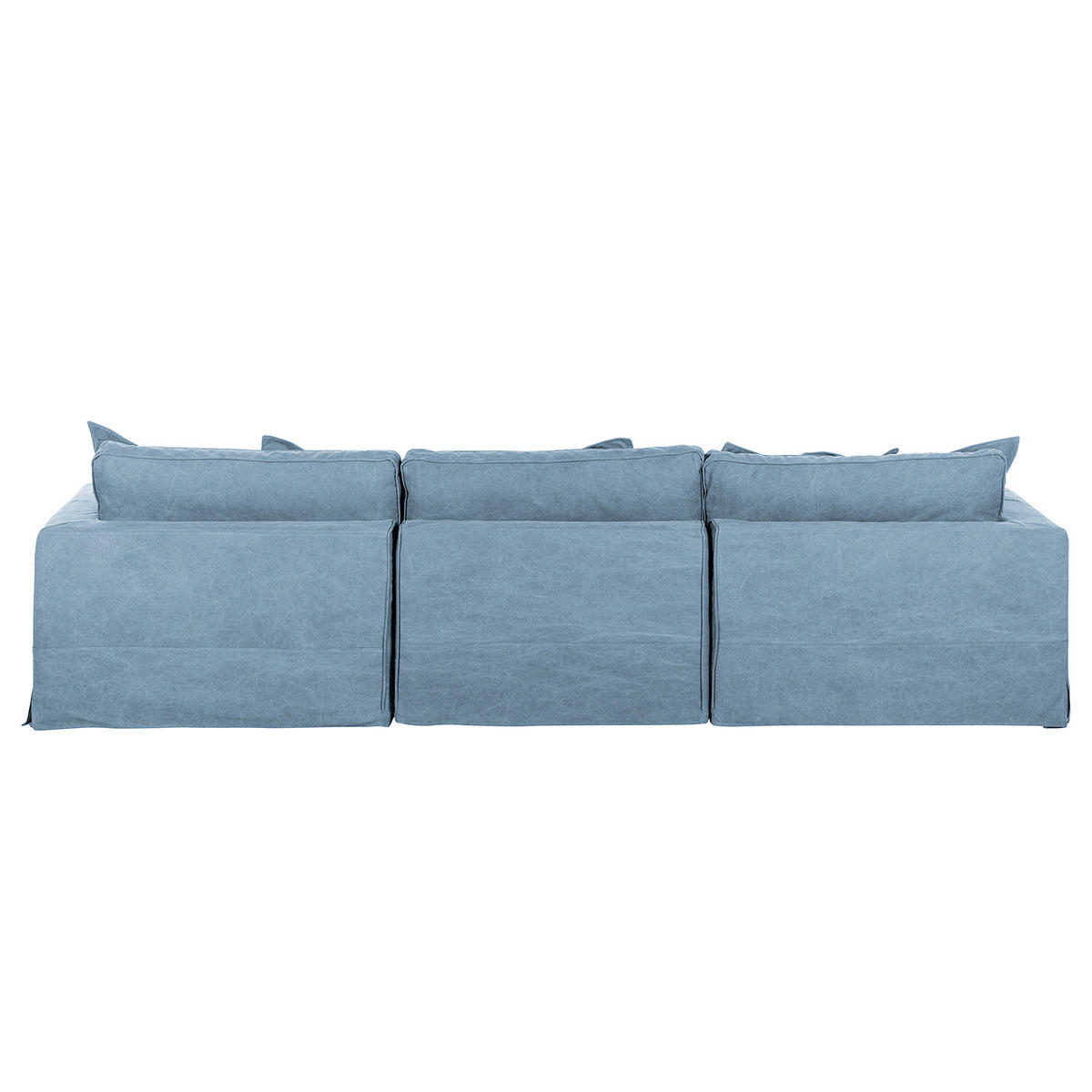 BIGSOFA STELLA Webstoff Blau  - Blau/Schwarz, Design, Kunststoff/Textil (338/90/119cm) - P & B