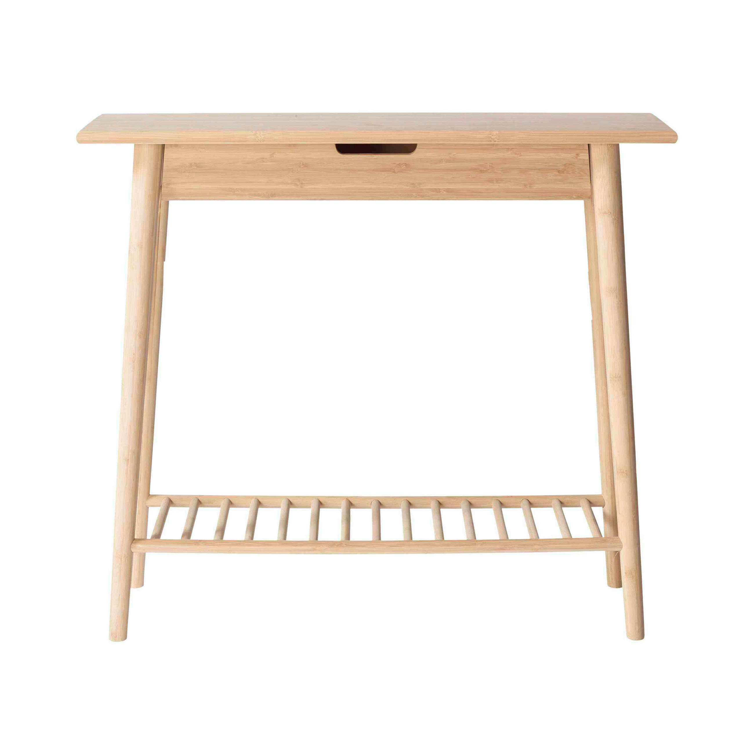 KONSOLENTISCH Noble Bambus vollmassiv Nickelfarben  - Naturfarben/Nickelfarben, ROMANTIK / LANDHAUS, Holz (90/35/80cm) - MID.YOU
