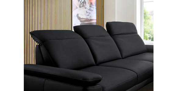 ECKSOFA in Echtleder Anthrazit 332/193 cm - Anthrazit/Schwarz, Design, Leder/Metall (332/193cm) - Dieter Knoll
