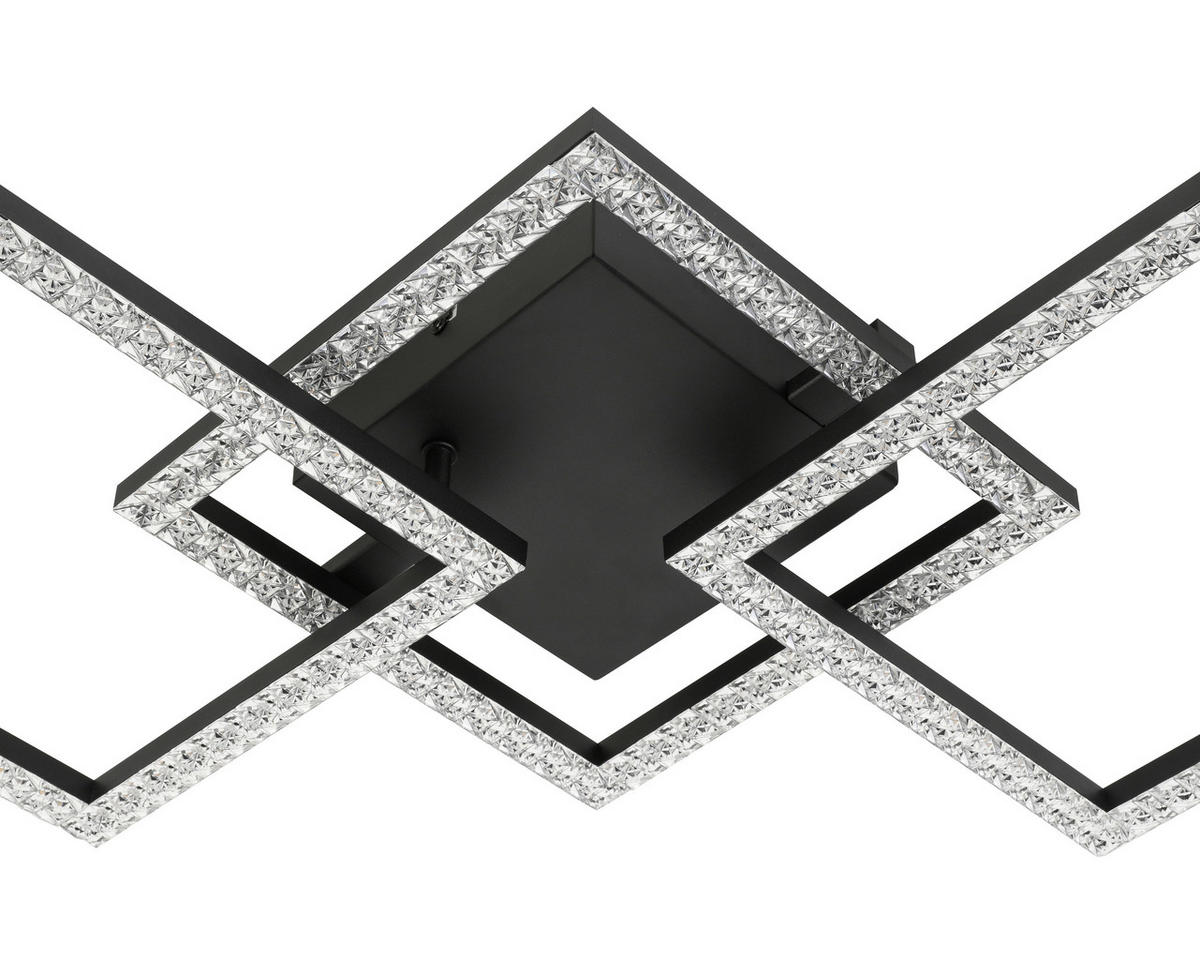 LED PLAFONJERA - crna, Dizajnerski, metal/plastika (76,4/35,7/8cm) - Novel