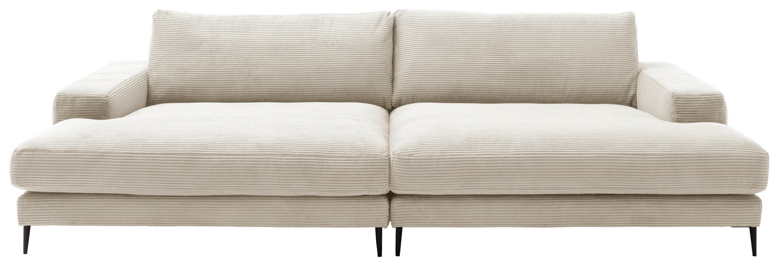BIGSOFA Cord Naturfarben, Beige  - Beige/Schwarz, Design, Textil/Metall (296/83/177cm) - Dieter Knoll