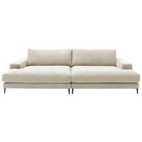 BIGSOFA in Cord Naturfarben, Beige  - Beige/Schwarz, Design, Textil/Metall (296/83/177cm) - Dieter Knoll