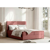 BOXBETT 140/200 cm  in Altrosa  - Schwarz/Altrosa, Trend, Kunststoff/Textil (140/200cm) - Boxxx